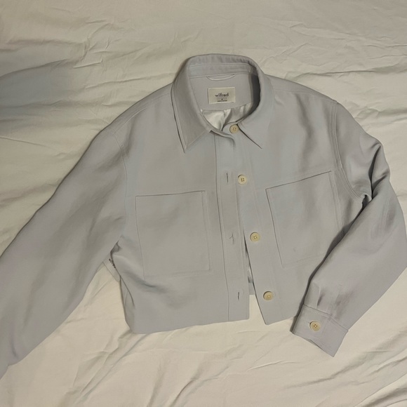 NWOT cropped aritzia/Wilfred chore jacket light blue - Picture 4 of 4